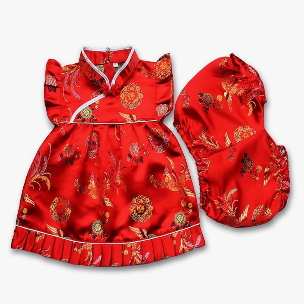 Baby Qipao Girls Chinese New Year Sleeveless Dress